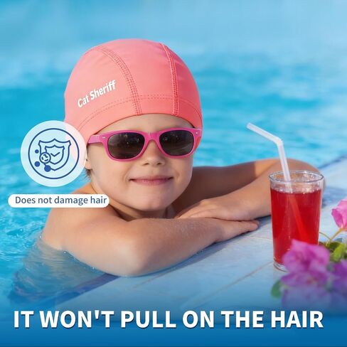 Kids Swim Cap Satin-Lined Swim Cap Lightweight and Breathable for Boys and Girls Ages 6-14 (2-Pack) in Kuwait