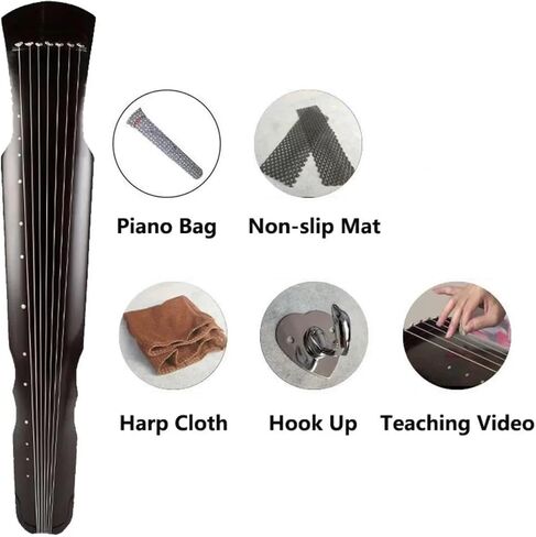 Seven Stringed Guqin A Traditional Handmade Musical Instrument Including Accessories Guqin For Beginners(Bk set 1) in Kuwait