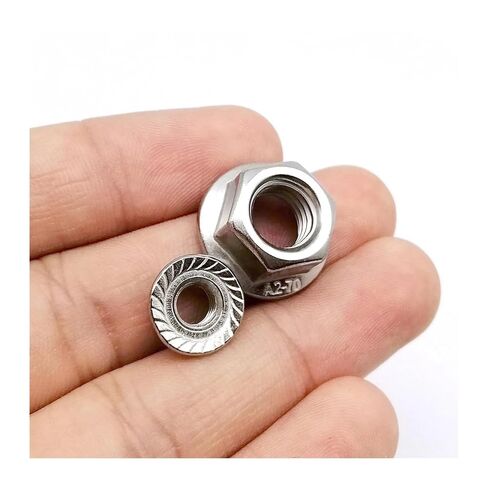 2/5/10/20/25/50/100pcs M3 M4 M5 M6 M8 M10 M12 DIN6923 Stainless Steel Hexagon Hex Head Serrated Spinlock Flange Lock Nut(20pcs M10) in Kuwait