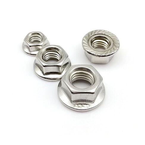 2/5/10/20/25/50/100pcs M3 M4 M5 M6 M8 M10 M12 DIN6923 Stainless Steel Hexagon Hex Head Serrated Spinlock Flange Lock Nut(20pcs M10) in Kuwait