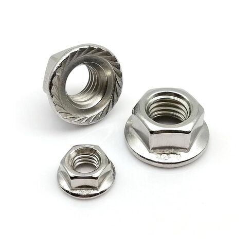 2/5/10/20/25/50/100pcs M3 M4 M5 M6 M8 M10 M12 DIN6923 Stainless Steel Hexagon Hex Head Serrated Spinlock Flange Lock Nut(20pcs M10) in Kuwait