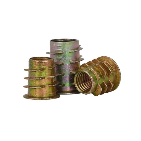M4 M5 M6 M8 M10 Zinc Alloy Wood Furniture Thread Insert Nut Flange Hex Drive Socket Woodworking Embedded Desk Bed Cabinet Nuts(M4x10 (100Pcs)) in Kuwait