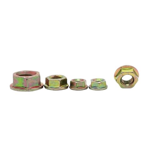 5/10/20pcs M3 M4 M5 M6 M8 M10 Color Zinc Carbon Steel Hexagon Hex Head Serrated Spinlock Flange Nuts Locking Lock Nut(M4 20pcs) in Kuwait
