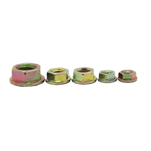 5/10/20pcs M3 M4 M5 M6 M8 M10 Color Zinc Carbon Steel Hexagon Hex Head Serrated Spinlock Flange Nuts Locking Lock Nut(M4 20pcs) in Kuwait