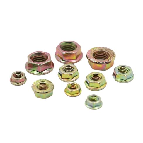 5/10/20pcs M3 M4 M5 M6 M8 M10 Color Zinc Carbon Steel Hexagon Hex Head Serrated Spinlock Flange Nuts Locking Lock Nut(M4 20pcs) in Kuwait