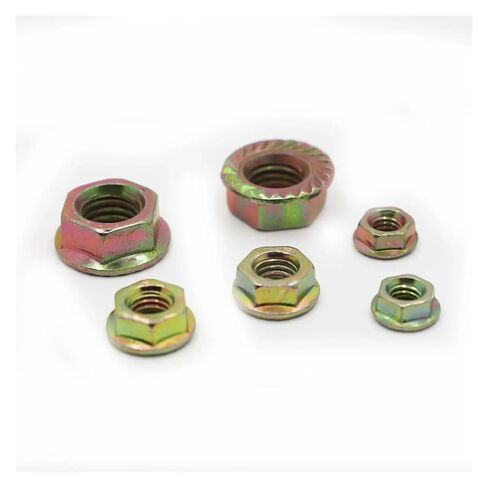5/10/20pcs M3 M4 M5 M6 M8 M10 Color Zinc Carbon Steel Hexagon Hex Head Serrated Spinlock Flange Nuts Locking Lock Nut(M4 20pcs) in Kuwait