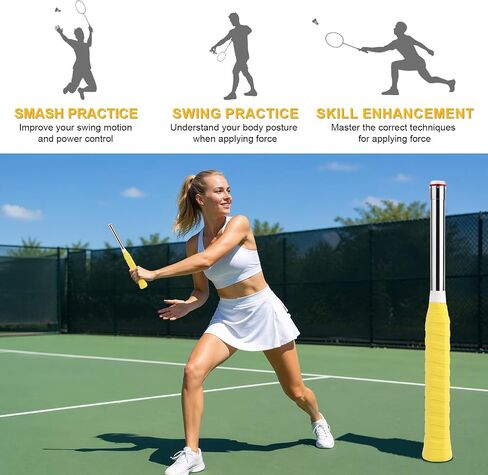Badminton Power Trainer, Sound Feedback Badminton Swing Trainer with 33N Magnetic Resistance & Non-Slip PP Handle for Correct Technique, Training Equipment for Beginners Pros in Kuwait