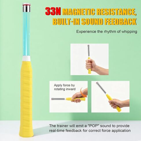 Badminton Power Trainer, Sound Feedback Badminton Swing Trainer with 33N Magnetic Resistance & Non-Slip PP Handle for Correct Technique, Training Equipment for Beginners Pros in Kuwait
