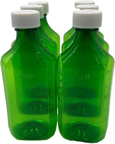 Sandhill Tools Graduated Green Oval RX 12 oz Bottles with Child-Resistant Caps – Plastic Prescription Bottles (Pack of 6) in Kuwait