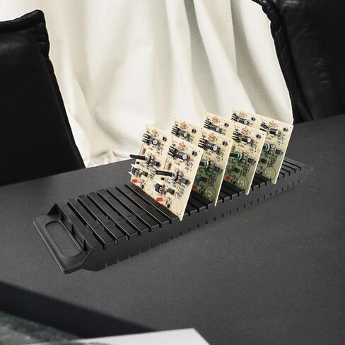 حامل لوحة الدوائر المقاومة للكهرباء الساكنة ذو 25 فتحة PCB مع تصميم ثبات مزدوج الأذن لتخزين المكونات الإلكترونية وأعمال اللحام 18.70X5.31X1.33 بوصة 3 عبوات in Kuwait