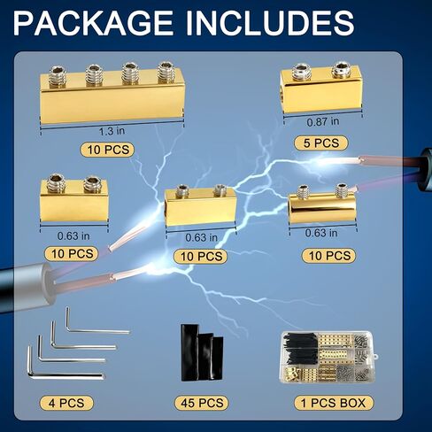 45 قطعة من موصلات الأسلاك بقياس 6 8 10 AWG، موصلات سريعة بقياس 8، توصيلات كهربائية 8 AWG، تتضمن براغي ومفكات سداسية مطلية بالزنك، للأجهزة وصناعة الطاقة in Kuwait