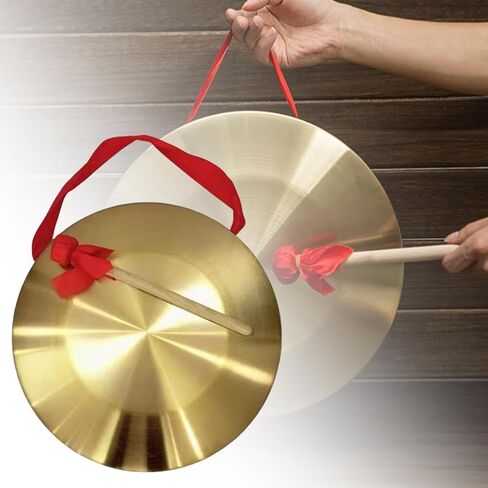 Handheld Gong Instrument for Chinese Celebrations Traditional Asian Percussion Portable Gong for Festivals Ceremonies- 22cm in Kuwait