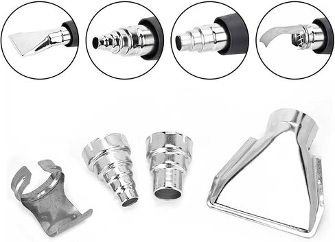 Heat Gun Nozzles, Durable Industrial Precision, Hot Air Accessories, 4-Piece Set, for, DIY Projects, Shrink Wrapping, Crafting, Home Repairs, Electronics Assembly, Automotive Repai in Kuwait