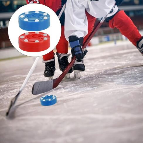 2pcs Hockey Balls for Practicing with High Hardness and Lightweight Pp Material, Slide Smoothly Sports Puck Set for Ice Hockey Training and Game Skill Development in Saudi Arabia