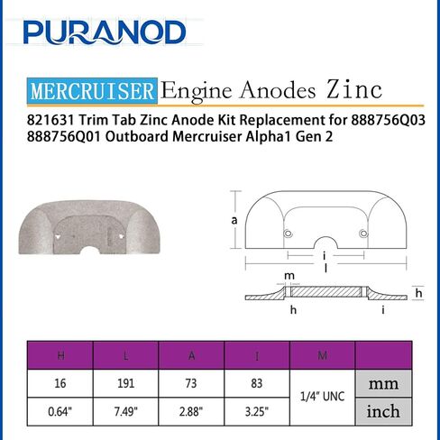 762145 806105 821629 821631 806189 Trim Tab Zinc Anode Kit Replacement for 888756Q03 888756Q01 Outboard Mercruiser Alpha 1 Gen 2 in Saudi Arabia