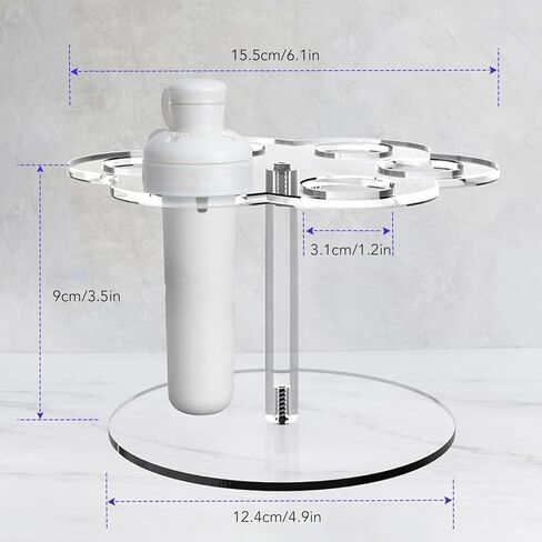 Estink Flavor Bottle Holder Acrylic Storage Rack 6 Hole Bottle 15.5x9x12.4cm with Metal Pillar Compact Countertop Stand for Kitchen Coffee Bar Lab Use in Kuwait