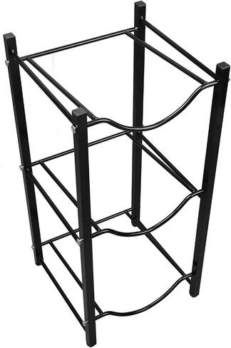 Sorandy Water Bottle Holder Rack, Heavy Duty Metal Stand with 2 Layer Storage Shelves, Space Saving Water Cooler Jug Organizer for Home Office in Kuwait