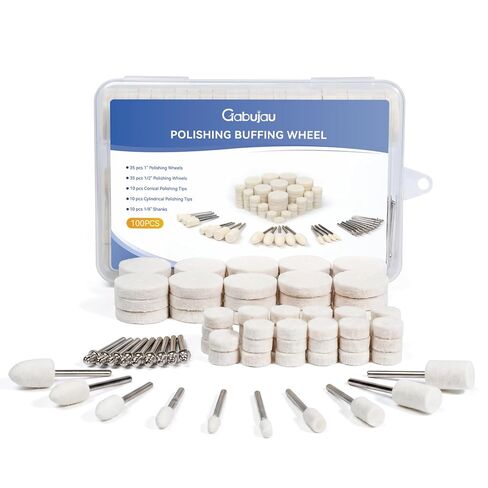 100PCS Polishing Wheel Kit, Wool Felt Buffing Wheels, Rotary Tool Accessories, 1/8 Inch Shank, for Jewelry, Metal, Glass, Stone, Acrylic, Watch in Kuwait