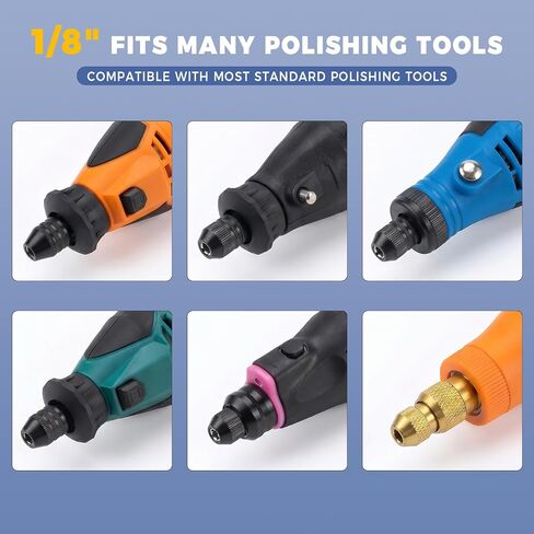 100PCS Polishing Wheel Kit, Wool Felt Buffing Wheels, Rotary Tool Accessories, 1/8 Inch Shank, for Jewelry, Metal, Glass, Stone, Acrylic, Watch in Kuwait
