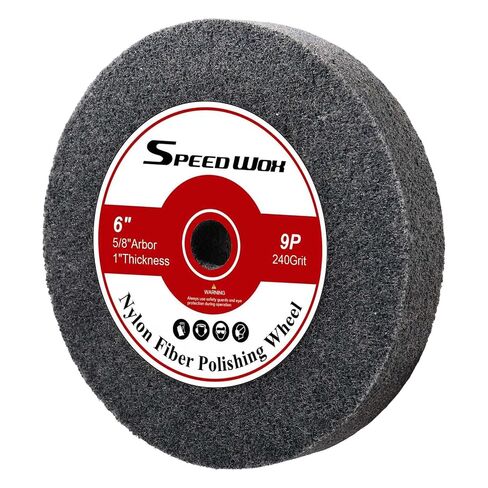 SPEEDWOX 9P Nylon Fiber Polishing Wheel 6" x 1" Abrasive Grinding Wheels Deburring Tool for Bench Grinder Polishing Machine Silicon Carbide Abrasive Polishing Stainless Steel in Kuwait