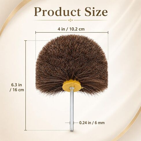 4" Horsehair Polishing Wheel for Drill Drill Brush for Car Detailing Shoe & Leather Buffer Attachment Leather Burnishing Tool Soft Bristle Brush for Boots Car Interior Cars Wheel Wood Care Furniture in Kuwait