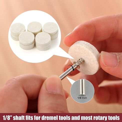 103 PCS Polishing Kit Compatible with Dremel Tools, 1" Mini Wire Brush Bits for Rotary Tool Accessories, Abrasive Buffing Wheels 120-800 Grit, 1/8 in Shank, Small Sanding Kit for Metal, Resin, Wood in Kuwait