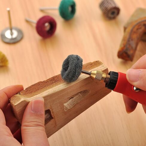 103 PCS Polishing Kit Compatible with Dremel Tools, 1" Mini Wire Brush Bits for Rotary Tool Accessories, Abrasive Buffing Wheels 120-800 Grit, 1/8 in Shank, Small Sanding Kit for Metal, Resin, Wood in Kuwait