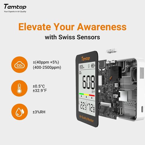Temtop Complete Air Quality Monitoring Bundle: Track PM2.5, Formaldehyde, VOCs, and CO2 for Healthier Air in Kuwait
