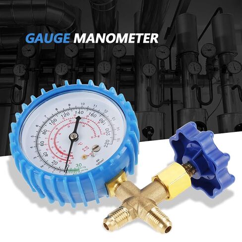 Jeanoko Air Conditioning Refrigerant Recharge Pressure Manifold Set Refrigeration Charging Service Manometer Fit for R410A R22 R134A R404A in Kuwait