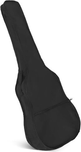 Kisangel Acoustic Guitar Gig Bag, Waterproof Soft Case with Adjustable Shoulder Strap, Portable Black Carrying Bag with Zippered Pocket for Musical Instruments in Kuwait