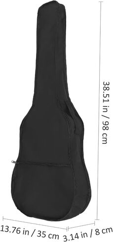Kisangel Acoustic Guitar Gig Bag, Waterproof Soft Case with Adjustable Shoulder Strap, Portable Black Carrying Bag with Zippered Pocket for Musical Instruments in Kuwait