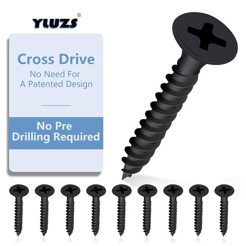 8#x 1-1/2" inche 270 PCS, self Tapping Screws, Phillips Flat Head Dark Grey self Tapping Screws, high Strength Carbon Steel Wood Screws, Phosphate Coated Screws, YLUZS in Kuwait
