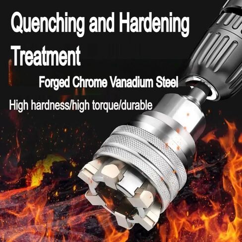 Multi-Function Universal Socket Wrench Tool - 10mm-19mm Adjustable Multi-Function Socket for 3/8" Drive Ratchet, Torque Wrench and Power Drill, Universal Socket Tool with Power Drill Adapter in Kuwait