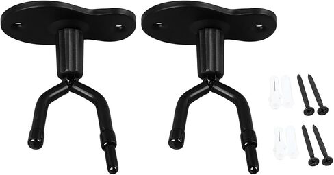 Violin Viola Wall Mount Hanger, Iron Base Violin Viola Hook with Bow Holder and Anti Slip Rubber Pad, Adjustable Violin Decorative Holder for Home Studio Music Room (2 Pcs) in Kuwait