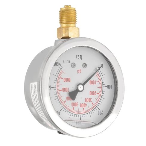 HUIOP 63mmDialHydraulicWaterPressure Meter, 0-600Bar / 0-8500Psi, MetalOuter, ClearNumberMarkings, MiniSize, ConvenienttoCarry, Pressuremeasuringtoolwiths in Kuwait