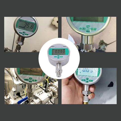 الضغط الرقمي Naroote 0-200bar مع شاشة LCD بإضاءة خلفية 4 بوصة قرص من الفولاذ المقاوم للصدأ M20x1.5 خيط دقة 0.4% لمعدات مختبر النظام الهيدروليكي in Kuwait