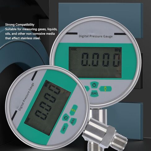 الضغط الرقمي Naroote 0-200bar مع شاشة LCD بإضاءة خلفية 4 بوصة قرص من الفولاذ المقاوم للصدأ M20x1.5 خيط دقة 0.4% لمعدات مختبر النظام الهيدروليكي in Kuwait