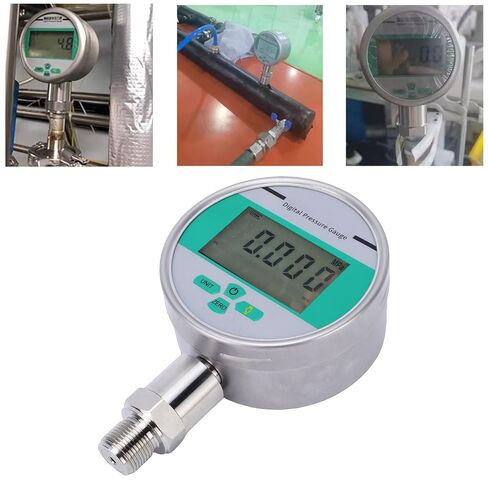 الضغط الرقمي Naroote 0-200bar مع شاشة LCD بإضاءة خلفية 4 بوصة قرص من الفولاذ المقاوم للصدأ M20x1.5 خيط دقة 0.4% لمعدات مختبر النظام الهيدروليكي in Kuwait