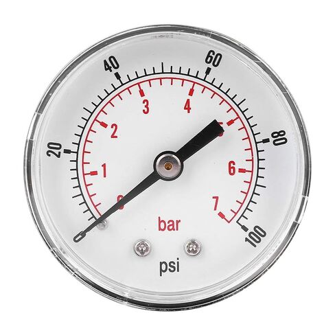 ضغط معدني صغير 50 ​​مم، خيط BSPT 1/4، نطاق 0-30 رطل لكل بوصة مربعة لمستخدمي الهواء والماء والنفط والغاز (0-160 رطل لكل بوصة مربعة 0-11 بار) in Kuwait