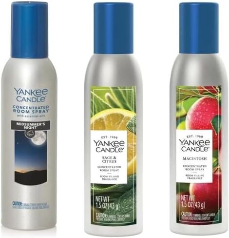 Yankee Candle Concentrated Air Freshener Room Spray Refreshing Relaxation Variety Pack, Odor Eliminator for Home, Bathroom, 1.5 Oz (Pack of 3) in Saudi Arabia