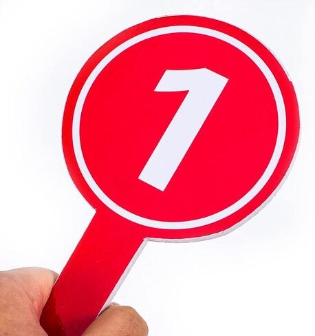 SEWACC 10 قطع من مجاذيف الأرقام المحمولة 1-10 لوحات تسجيل وبطاقات تسجيل للحكم على مزادات التصويت والمسابقات الرياضية والفصول الدراسية واستخدام لوحات المقبض العملي in Kuwait