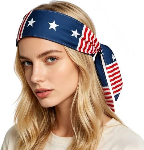 USA Patriots Headband American Flag Sports Bandana for Men & Women Sweat-Wicking Headband for Running, Football in Kuwait