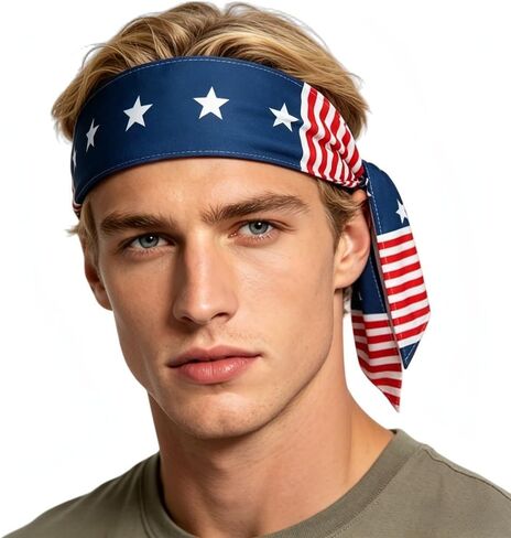 USA Patriots Headband American Flag Sports Bandana for Men & Women Sweat-Wicking Headband for Running, Football in Kuwait