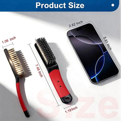 2-Pack Heavy Duty Large Wire Brush, Stainless Steel Scratch Brushes for Aggressive Cleaning, Rust, Paint Removal, Grill, Kitchen, Auto, DIY with Non-Slip Handle in Kuwait