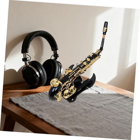 FOMIYES Portable Fold-flat Saxophone Stand, Adjustable Metal Alto Tenor Sax Holder with Anti-slip Base, Space-saving Travel Sax Rack for Alto Soprano and Tenor Saxophones in Kuwait