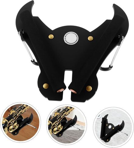 FOMIYES Portable Fold-flat Saxophone Stand, Adjustable Metal Alto Tenor Sax Holder with Anti-slip Base, Space-saving Travel Sax Rack for Alto Soprano and Tenor Saxophones in Kuwait