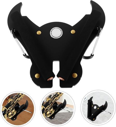 BESTYASH Portable Foldable Saxophone Stand Adjustable Anti-slip Tripod Holder for Alto Tenor and Soprano Saxophones Travel Rack with Padded Arms for Performance Use in Kuwait