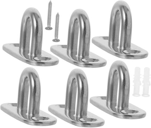 Toyvian Stainless Steel Ceiling Anchor Hook Plate for Plant Hangers and Rope Anchors, 110lbs Capacity, Silver U Shaped Heavy Duty Hanging Hook with Screws, for Marine Hardware and Boat in Kuwait