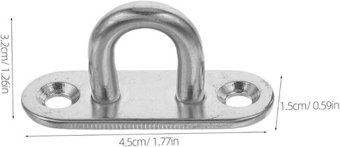 Toyvian Stainless Steel Ceiling Anchor Hook Plate for Plant Hangers and Rope Anchors, 110lbs Capacity, Silver U Shaped Heavy Duty Hanging Hook with Screws, for Marine Hardware and Boat in Kuwait