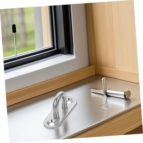 Toyvian Stainless Steel Ceiling Anchor Hook Plate for Plant Hangers and Rope Anchors, 110lbs Capacity, Silver U Shaped Heavy Duty Hanging Hook with Screws, for Marine Hardware and Boat in Kuwait